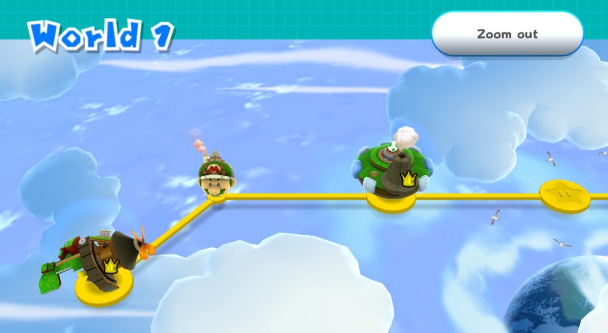 "Super Mario Galaxy 2's World Maps >>>> Super Mario Galaxy's Domes"