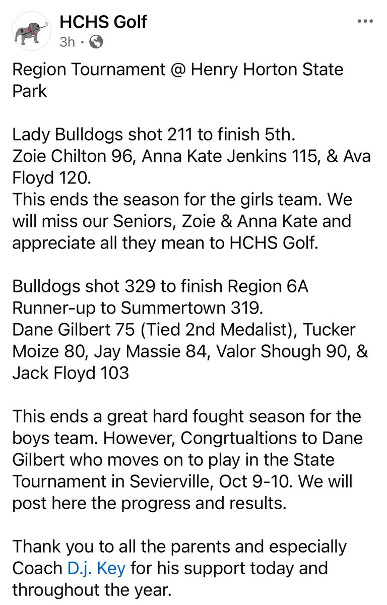 HCHS Golf tweet media