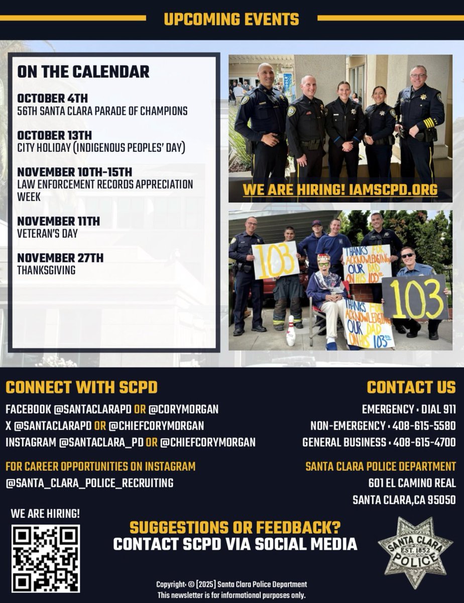 Hot off the press, September’s The Mission is here! Catch the Chief’s Corner, meet our featured team member (she’s pretty awesome!) and see how Santa Clara is gearing up for everything from community festivals to the Super Bowl and FIFA World Cup.