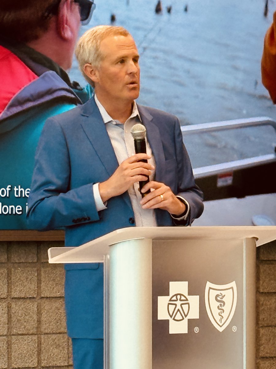 Great time at #BCBSNebraska's  community open house! CEO Jeff Russell shared inspiring words, and we loved touring their new space. Excited to grow our partnership! 💙 
#Community #Nebraska #Partnership #Health