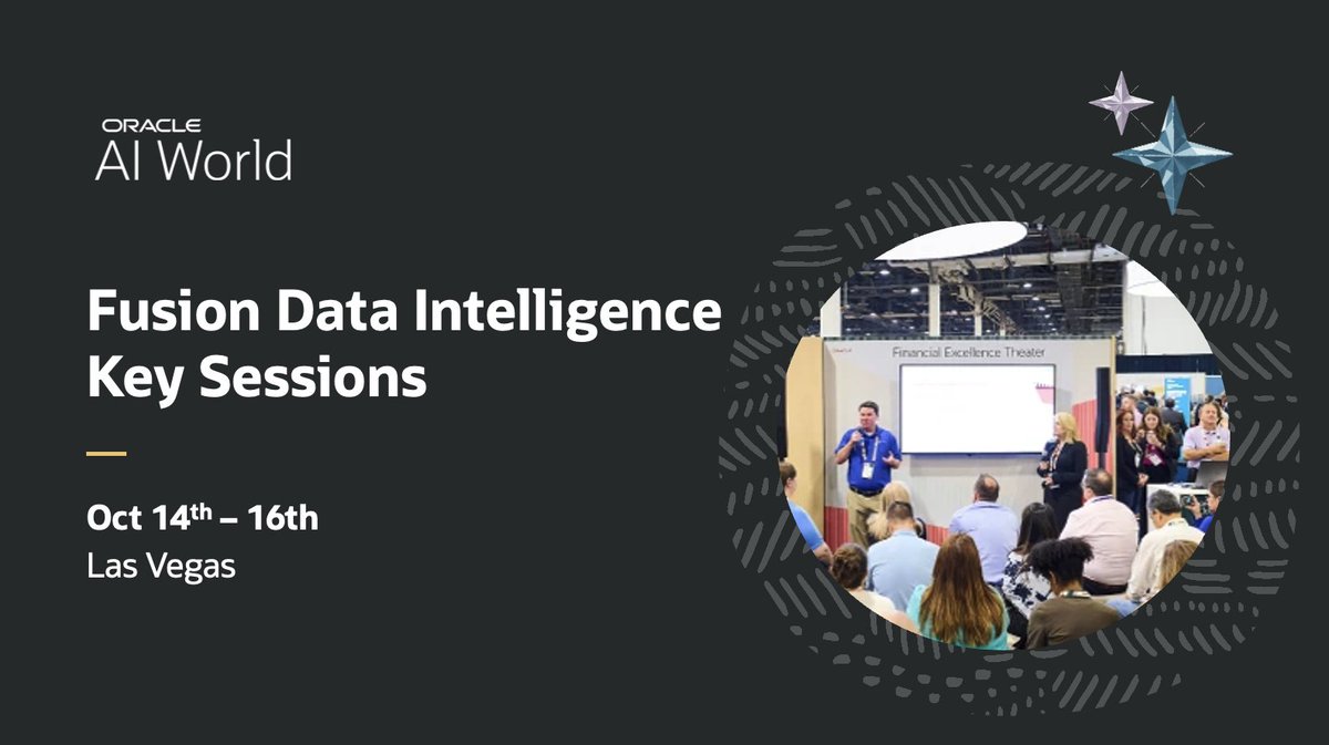 OracleAnalytics's tweet image. ✨ Interested in Fusion Data Intelligence? #FDI
Plan your day like a pro with this targeted agenda so you don’t miss a single key moment at #AIWorld.
👉 social.ora.cl/6011AgzQU #OracleAnalytics