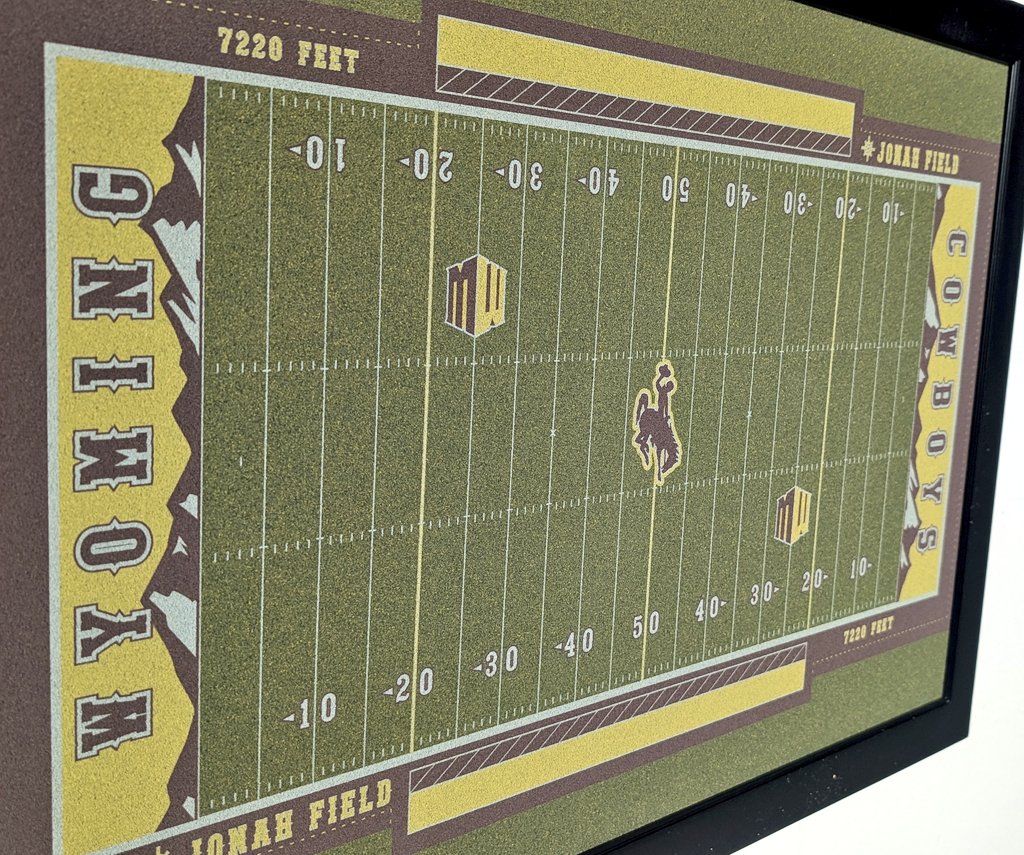 Eat your heart out <a href="/JoshAllenQB/">Josh Allen</a> &amp; <a href="/wyo_football/">Wyoming Cowboy Football</a> fans!
This is the most realistic thing to Jonah Field outside of stepping on it!
A beautiful 20" x 30" textured replica commissioned by the <a href="/CowboyJoeClub/">Cowboy Joe Club</a> as a unique thank you gift for Wyo donors!
#GoWyo 🤠🏈🐜