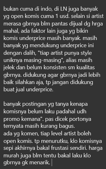Artist! mau keluarin unek-unek. isu underprice masih banyak terjadi meski udah dikasih panduan harga.