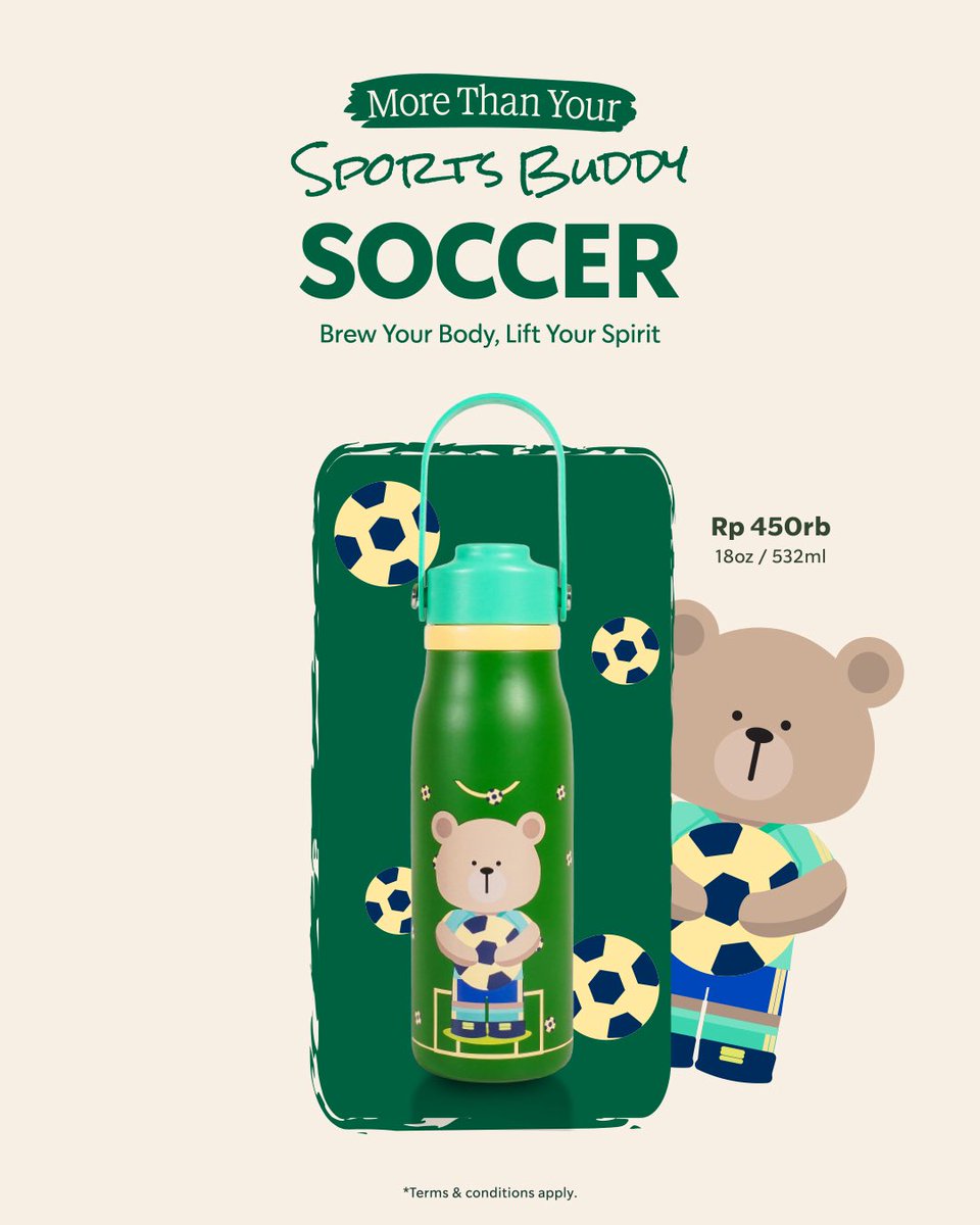 SbuxIndonesia's tweet photo. Your ultimate training partner is hereโจ
This cutie will keep you hydrated through all your hardest workouts ๐ด๐ป๐๐พโฝ๏ธ.
Now available for everyone๐ Grab yours and weโll see you out there!
#BearistaSports #SportsCollection https://t.co/u6Vqsjiv7J