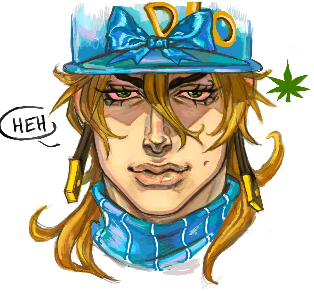 his eyes are also green because