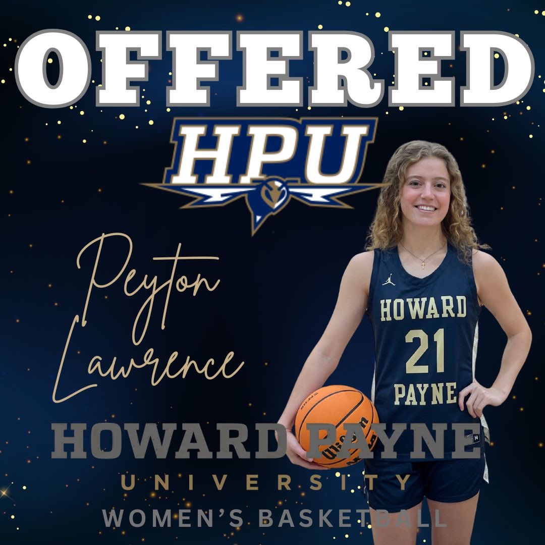 PeytonLaw21's tweet photo. Beyond blessed to have received an offer from Howard Payne University! Thank you Coach Gee and Coach Barnett for believing in me!
Extremely grateful for this opportunity and the journey God has me on💙💛
@HPUWBasketball @claybarnett22 https://t.co/F65ASSdIBO