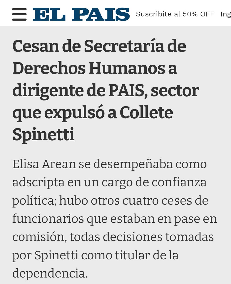 Y no fue a la única que expulsó Colette Spinetti, expulsó a 4 que estaban en pase a comisión.
Le salió la vergadora desde las entrañas, porque si los habia convocado para trabajar sería porque eran competentes creo yo 👇👇