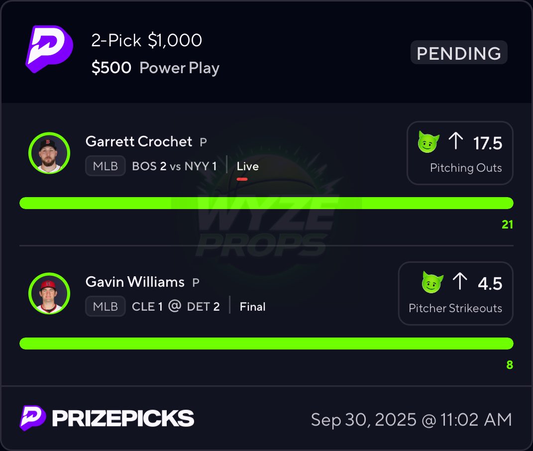 $1,000 to 2 People Who LIKE/RT ASAP 💚 ⤵️

Cash the $1,000 NUKE ☢️

We can’t stop winning 🏆 ✅

All Plays Here 👇 
dubclub.win/wyzeprops/

#PrizePicks | #DailyFantasy