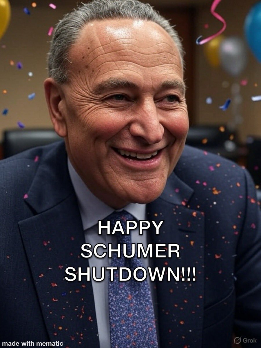 <a href="/RepPressley/">Congresswoman Ayanna Pressley</a> Happy Schumer Shutdown!!🎉🥳🎈🎊🎁