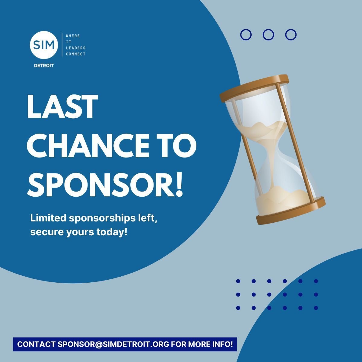 SIMDetroit's tweet image. 🔥 90% claimed. The final sponsor slots for the SIM Detroit Fall Leadership Summit are closing fast.

If you want brand visibility + meaningful connections, this is it. ⌛️

🔗 simdetroitsummit.com
📧: sponsor@simdetroit.org

#DetroitTech #CXO #ITLeadership #BetterTogether…