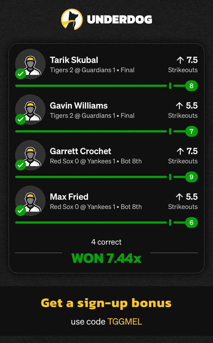ParlayMel's tweet image. BANG ‼️ GREEN MACHINE 🤑 who tailed?! 
#UnderdogFantasy #GamblingX #twitterspace #PrizePicks #WildCardSeries