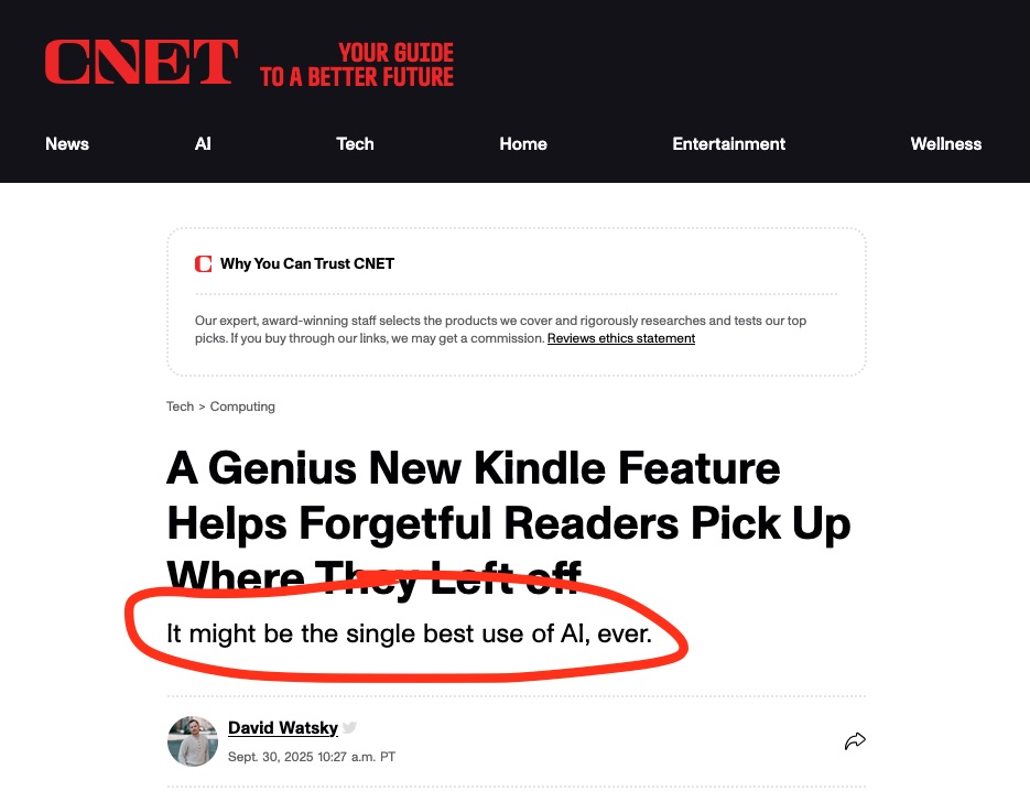 eugeneyalt's tweet image. &quot;It might be the single best use of AI, ever&quot; 😊

cnet.com/tech/computing…