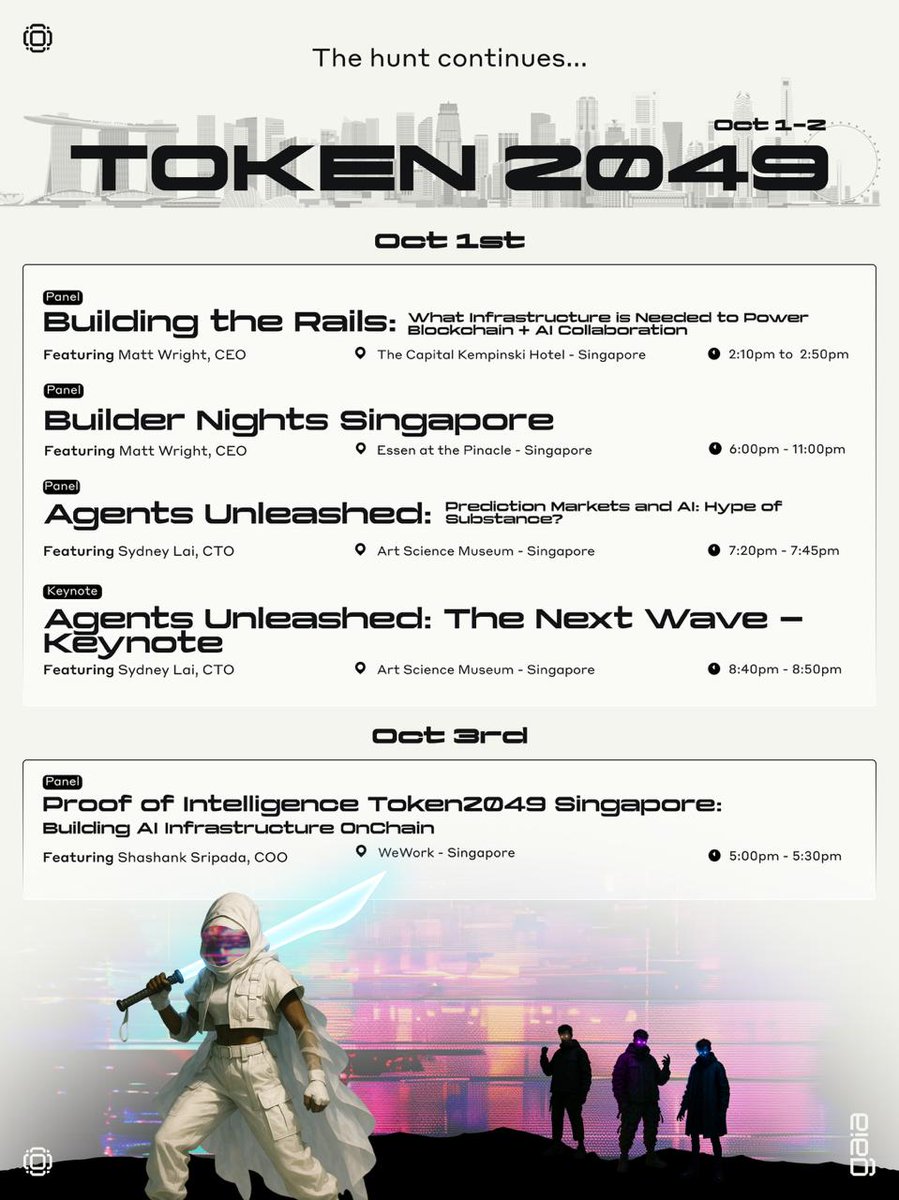 Gaianet_AI's tweet image. Gaia team is at @token2049 ☄

Check out our AI-tinerary for the week: