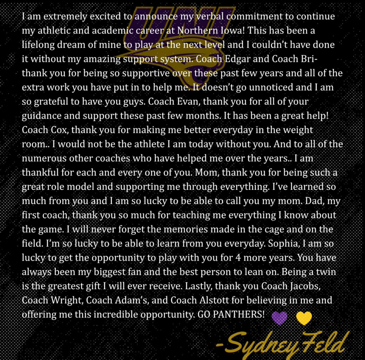 Sydney Feld tweet media