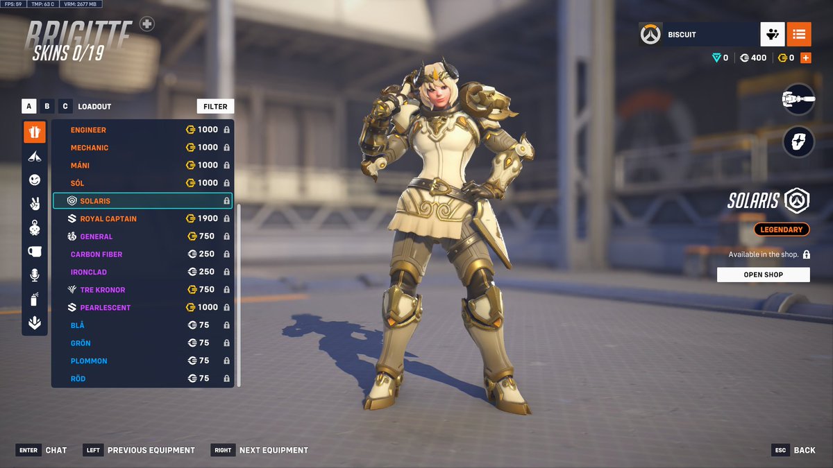 BrigitteUpdates's tweet image. The "Solaris" Brig skin is online. 
Now, it is unavailable via purchase outside the bundle. 
purchasing the entire bundle is required.