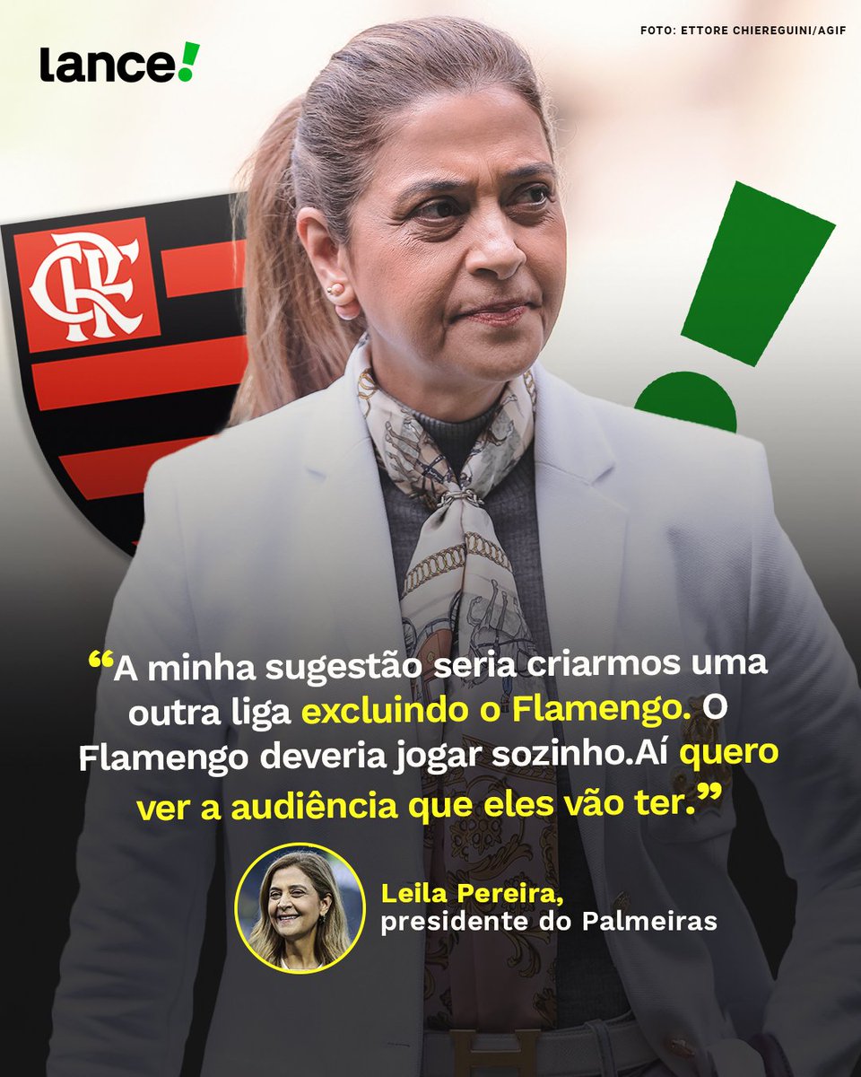 lancenet's tweet photo. SOLTOU O VERBO!

Em entrevista ao Esporte Record, Leila Pereira, presidente do Palmeiras, criticou a atitude do Flamengo em relação aos outros clubes da Libra (Liga do Futebol Brasileiro).

E aí, torcedor! Concordam com ela?

#Redes8 https://t.co/pwuniY1eTI