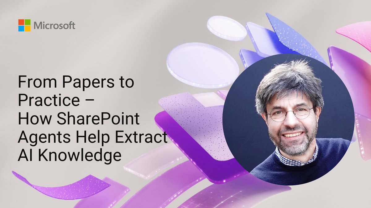 SharePoint's tweet image. 💡 Use #SharePoint Agents to extract AI knowledge from research papers
@mysharepoint shows how to build a no-code agent that summarizes technical content—using only document libraries and smart prompts
📺 → msft.it/6015sQWo7
#Microsoft365 #Copilot #Agent