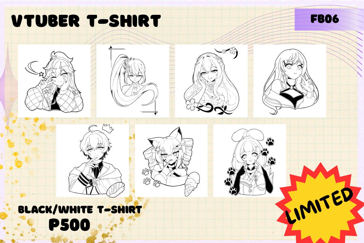 ✨ VTUBER T-SHIRTS ✨
Black/White Design • P500 only!
🔥 LIMITED STOCK 🔥

Grab your fave design before they’re gone! 👕💖
📍 Booth: FB06

Message me if you want to order

#FanFairAtCosplayMania2025 #Cosmania2025
