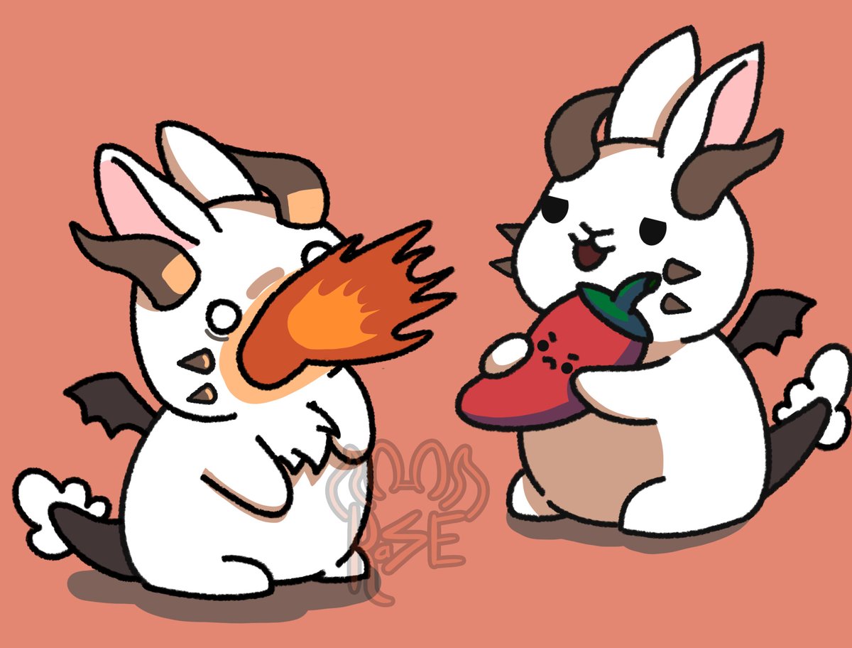 KaSE_1998's tweet photo. Corok half Bunny and half dragon, grumpy and cute, he really loves spicy food >w<
#bunny #digitalart #characterart #dragons #kaw https://t.co/elGfNkcUoK