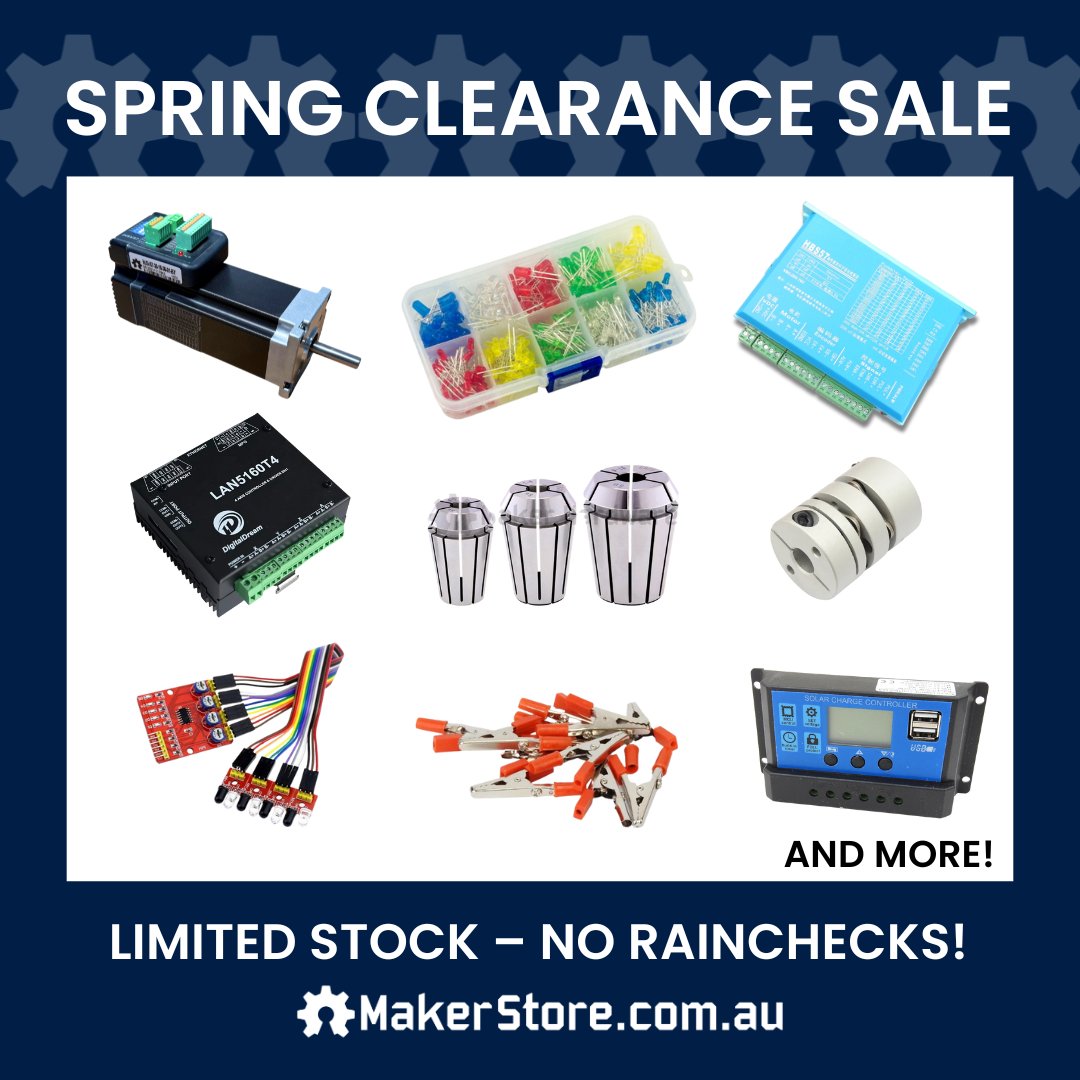 Maker_Store's tweet image. Spring Sale is here!
1ma.kr/6q9wp
Limited time only – shop now and save.
#MakerStore #SpringSale #MakerProjects #DIYElectronics #CNC #Robotics #ClearanceSale