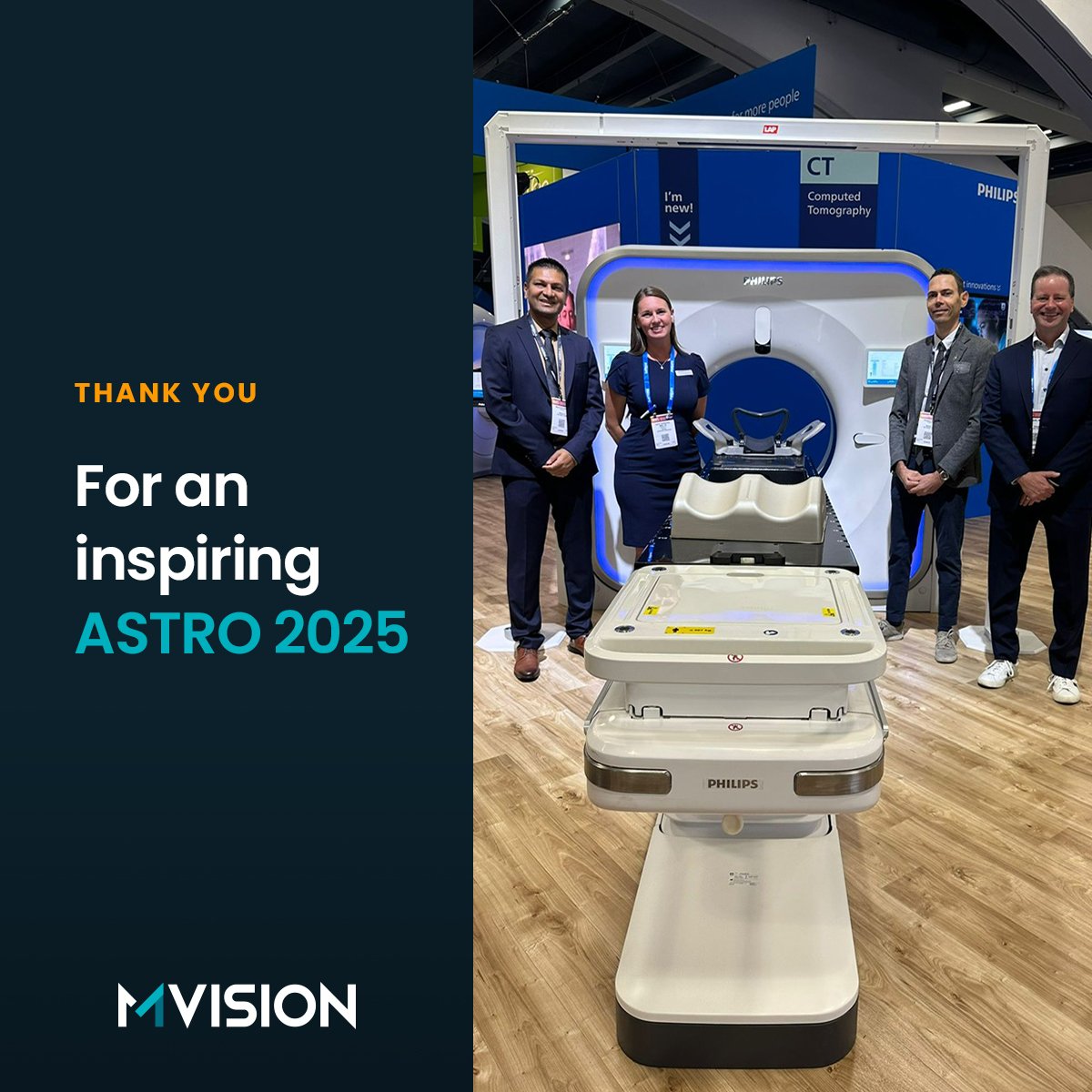 mvisionai's tweet image. That’s a wrap for #ASTRO2025.

We were very proud to share that #MVisionAI is working with Philips on an agreement related to its newest CT simulators.

👉 bit.ly/42NnFKg

Thank you, everyone, for the meaningful and insightful discussions. See you at ASTRO 2026.