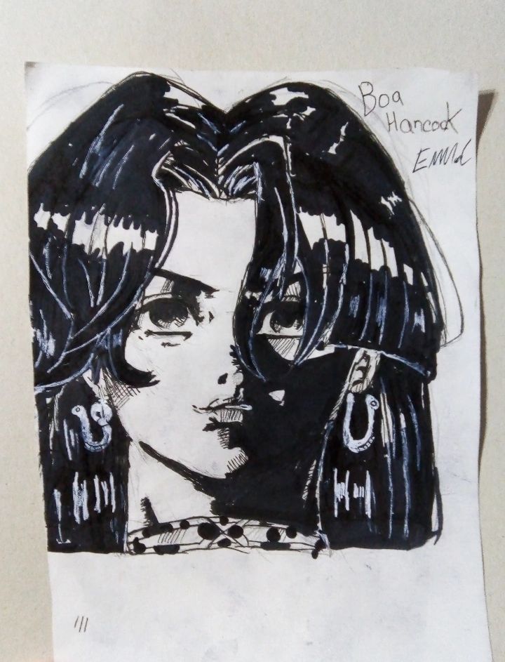 I'm practicing a second style and I came up with this sketch/portrait of Boa Hancock,Inspired by Mike Deodato Jr. #boahanckock #boahancockonepiece #ONEPIECE1161 #ONEPIECE #smallartist #practice
