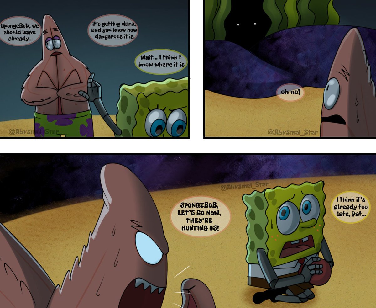 Abysmal_Star's tweet image. The Danger of the Ocean
Part2? 
#Spongebob #Art