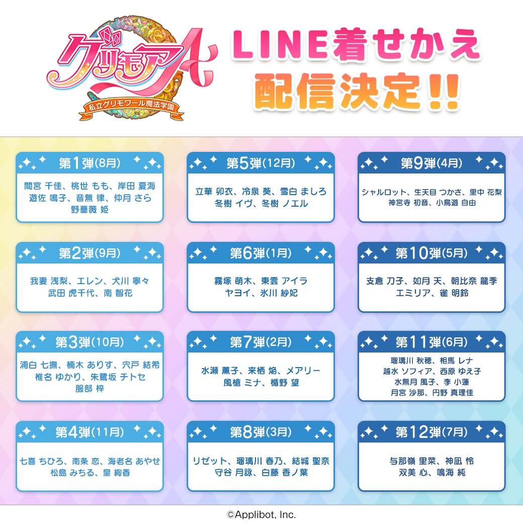 🌟配信情報🌟
「グリモアA〜私立グリモワール魔法学園〜」のLINE着せかえ第3弾が販売開始！
10月お誕生日のキャラクターが登場です✨ぜひお気に入りのキャラクターにLINEを着せかえてお楽しみください！

🩷浦白 七撫
line.me/S/shop/theme/d…

🩷楠木 ありす
line.me/S/shop/theme/d…

🩷宍戸 結希