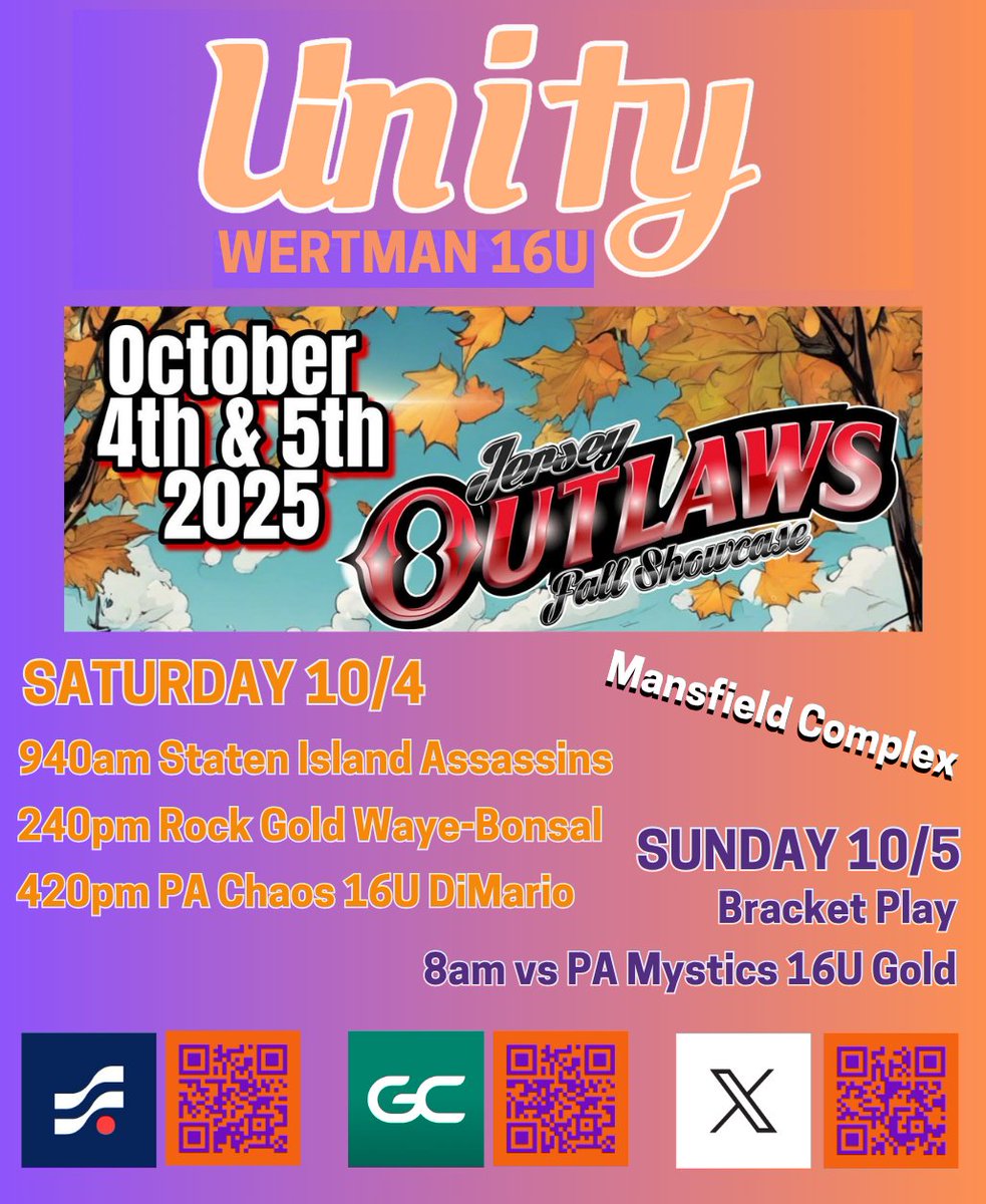 UnityWertman16's tweet image. 🚨SCHEDULE ALERT🚨
This talented group of young ballers will be hitting the dirt this weekend at the NJ Outlaws Fall Showcase! 

Let&apos;s gooooo, ladies! 🥎🙌🏻

#BuiltDifferent #UnitySoftball