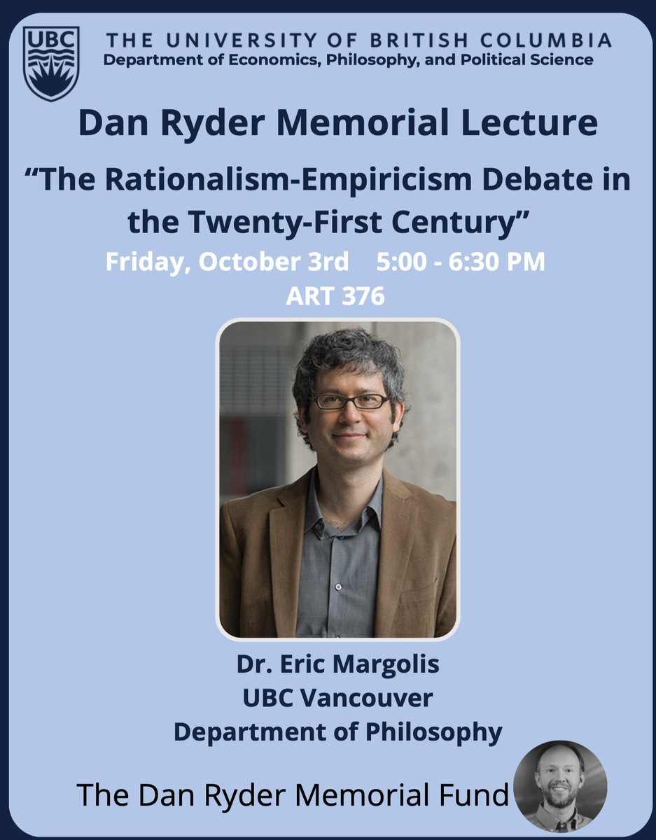 DeptPsychOK's tweet photo. Sharing for those who may be interested: 

Friday, Oct 3rd, from 5-6:30pm in ART 367. 

The Rationalism-Empiricism Debate in the Twenty-First Century https://t.co/N9P6aa4dXq