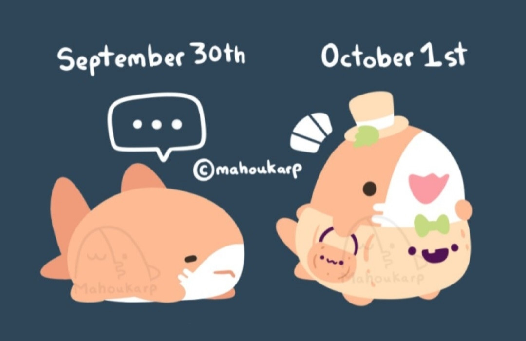 Mahoukarp's tweet image. spooky season 🎃👻🦈
