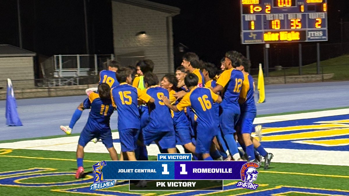 Steelmen win in PKs! Two huge saves by Chris Torres during PKs! Steelmen boys soccer improves to 9-8 overall and 4-3 in the SPC. 

#GoSteelmen