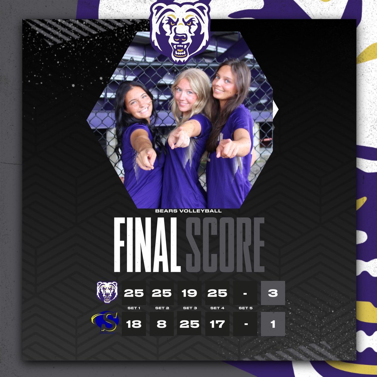 Varsity pulls off the clean sweep at Solon in 4 🧹🏐🔥 #gobears🐻