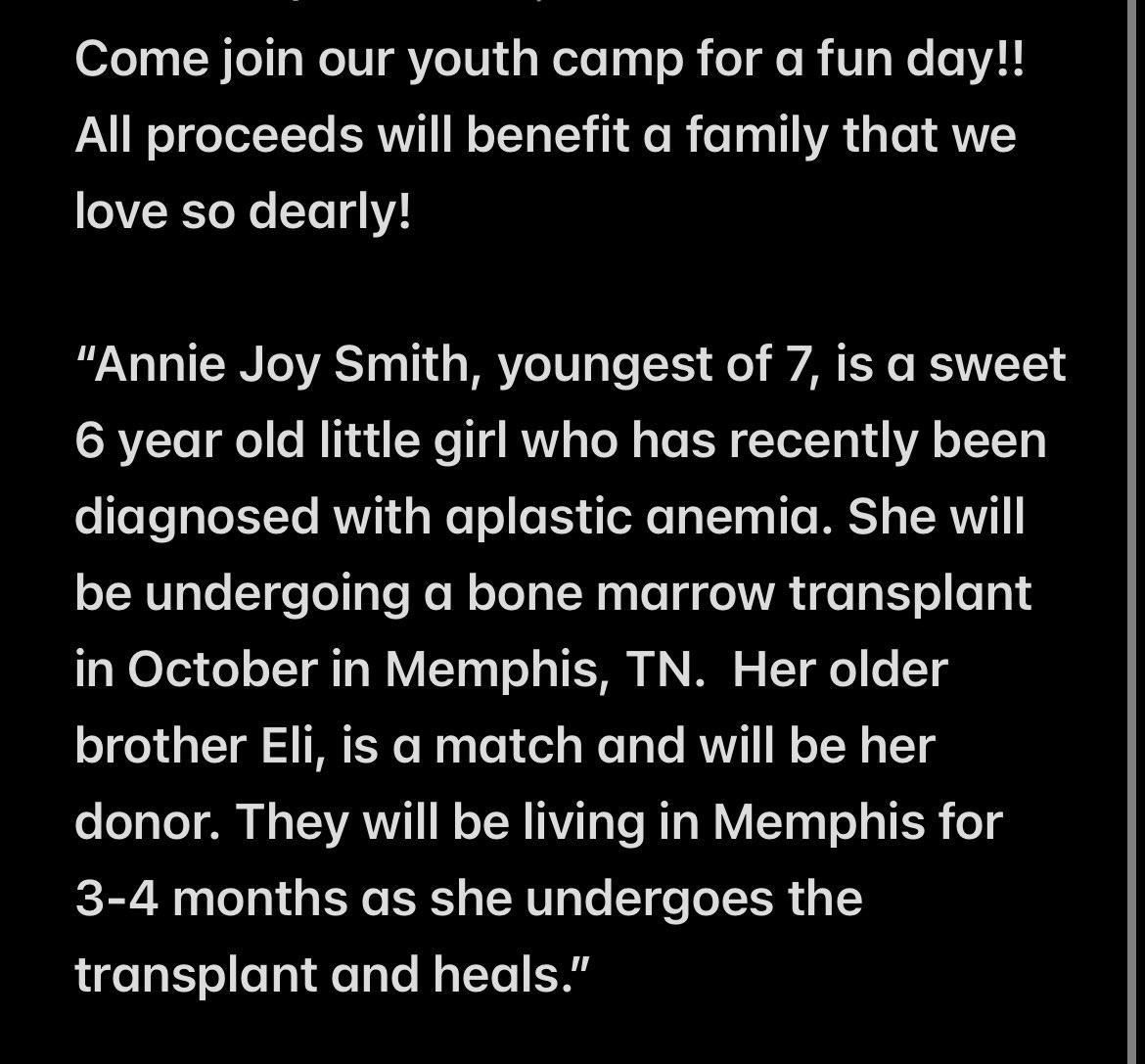 Come join us for a fun YOUTH day at the field! 🩷