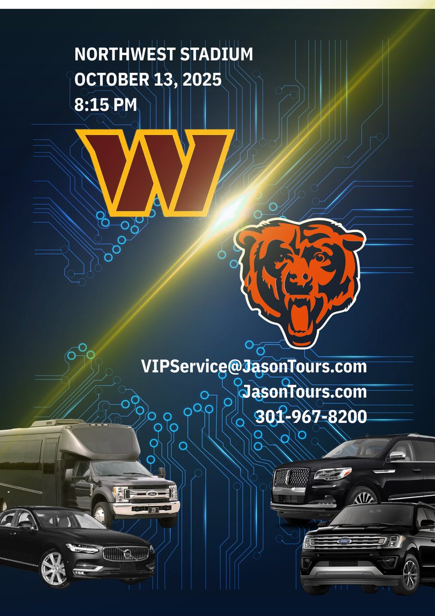JasonTours1's tweet image. Don’t let transportation hassles ruin your football plans! Jason Tours &amp;amp; Limousine will chauffeur you in comfort and style to the big game. Book now at 301-967-8200, VIPService@JasonTours.com or visit jasontours.com. #football #luxury #game #travel #transportation #life