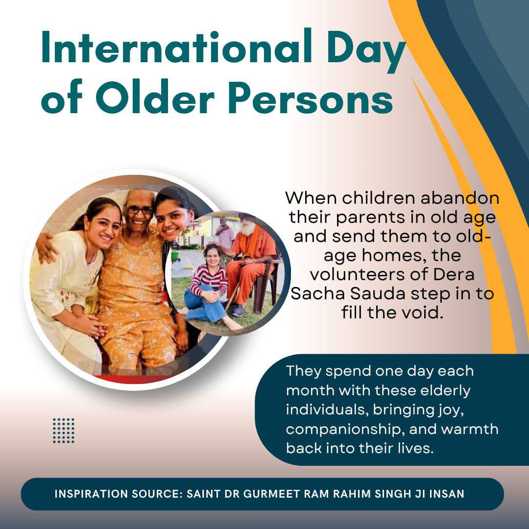 JiyaArora_777's tweet image. Parents truly dedicate so much of their lives to ensure their children&apos;s success. It&apos;s essential to respect them, especially as they grow older. Saint Gurmeet Ram Rahim Singh teachings emphasize the importance of CARE for our parents with love. #InternationalDayOfOlderPersons