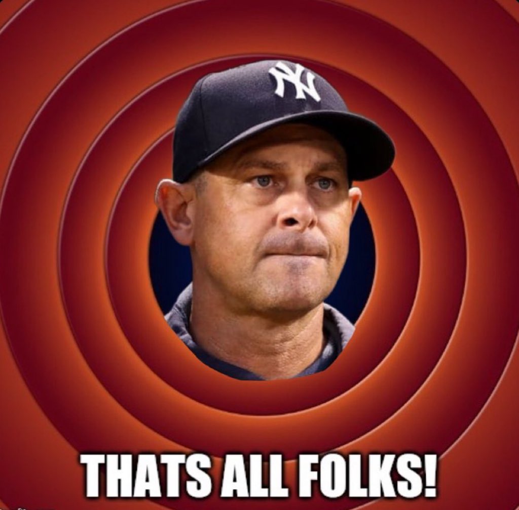 The <a href="/Yankees/">New York Yankees</a> under their Awful Manager Aaron Boone, would be the team that has the bases loaded with no outs, and not score. 

Aaron Boone F’d The Yankees again, pulling Max Fried for Luke Weaver who immediately gave the Red Sox the lead

Fire Aaron Boone !!