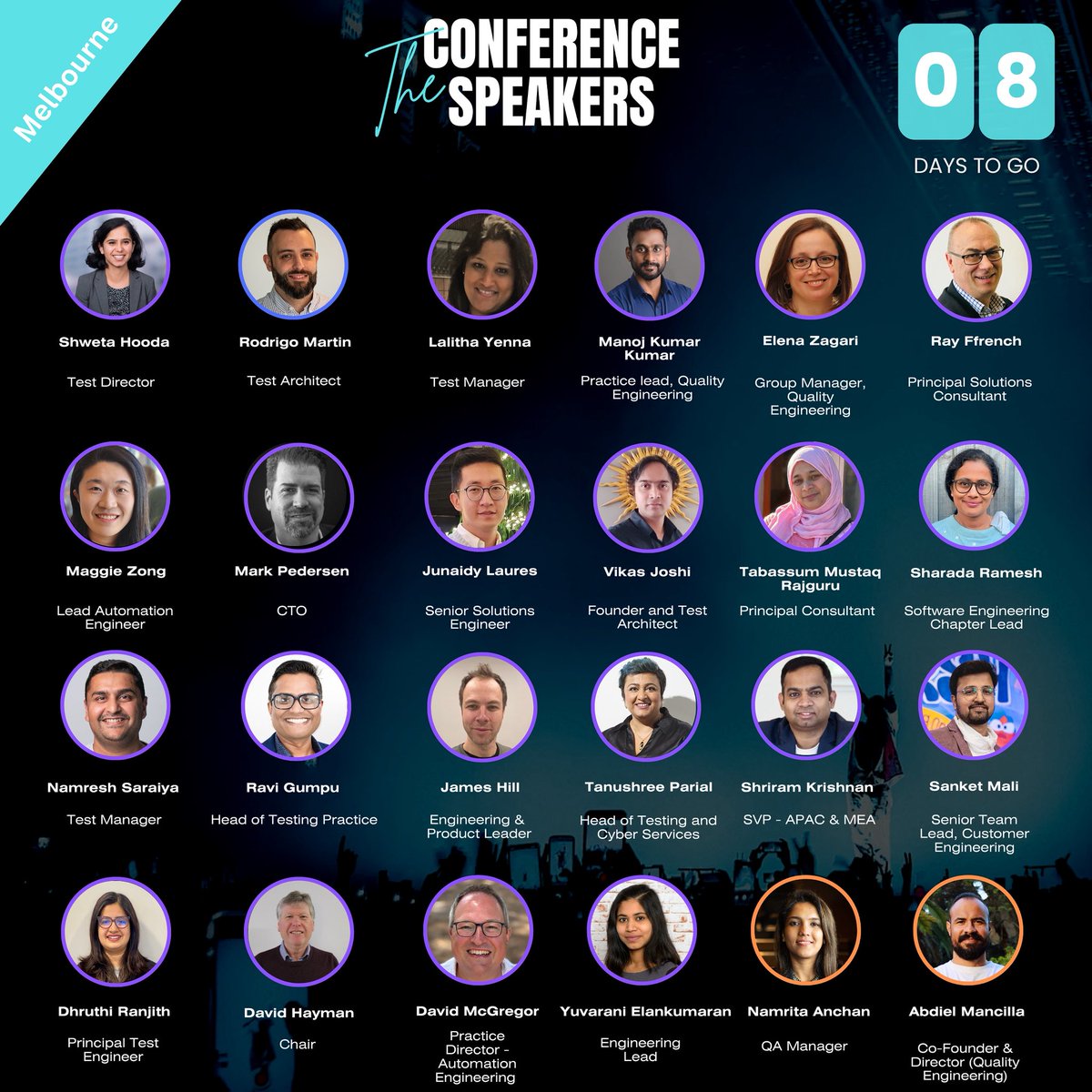 TestingTalks's tweet image. Testing Talks Conference Melbourne 2025 is next week! 😍 🐛
Less than 75 tickets remaining! 🎟 For more details and to grab your tickets, visit our website at testingtalks.com.au
#TestingTalksConference