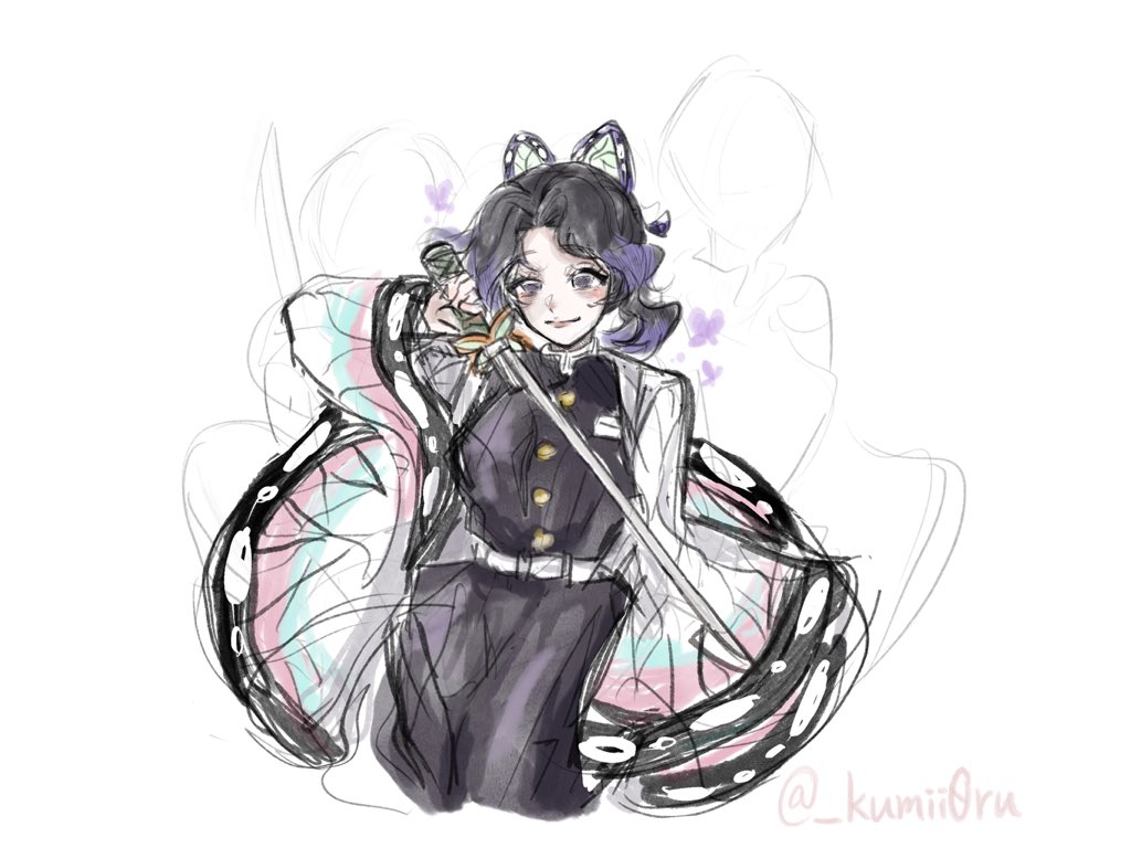 畫一個好萌的忍寶寶🦋 #胡蝶しのぶ