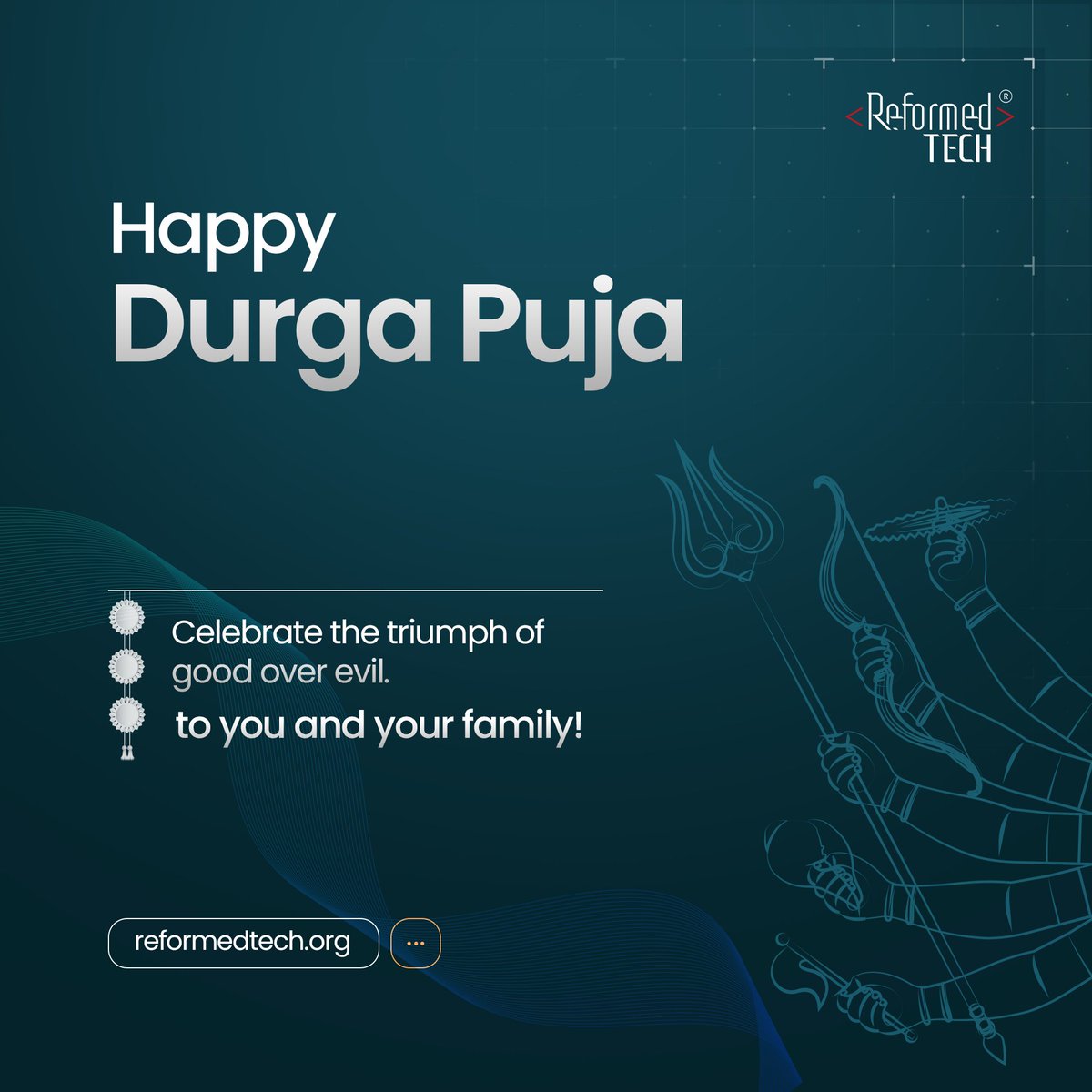 ReformedTech's tweet image. Wishing peace, joy, and prosperity to those who are celebrating this festive occasion.

#DurgaPuja #FestiveSeason #ReformedTech