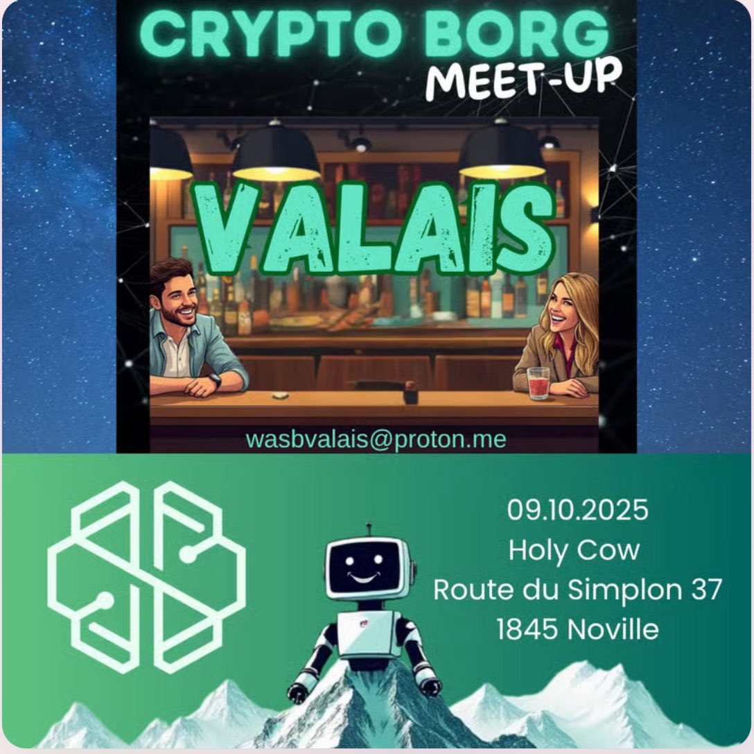 📢 Meetup #WeAreSwissBorg – Valais
🗓️ Ce jeudi 09 octobre
💚 Rejoignez la communauté pour échanger, apprendre et partager autour de la crypto 🚀

🎁 Des goodies <a href="/swissborg/">SwissBorg</a> seront offerts aux participants 👀

👉 Inscrivez-vous dès maintenant :
🔗 luma.com/euvu1kxh