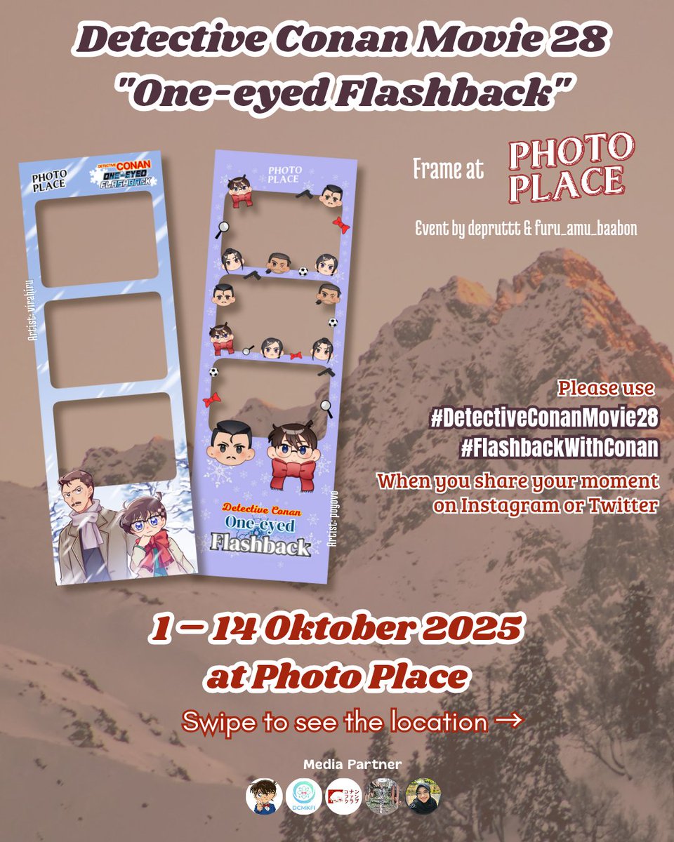 kanechoudai's tweet photo. Film nya mungkin udah banyak yang turun layar di beberapa kota. Tapi jangan biarkan hype nya turun dulu guys๐
Frame Detective Conan Movie 28 โ One-eyed Flashback
๐ Photo Place
๐๏ธ 1 โ 14 Oktober 2025
Yuk foto, share, dan pake tagar
#DetectiveConanMovie28 #FlashbackWithConan https://t.co/BKzzSaR39O