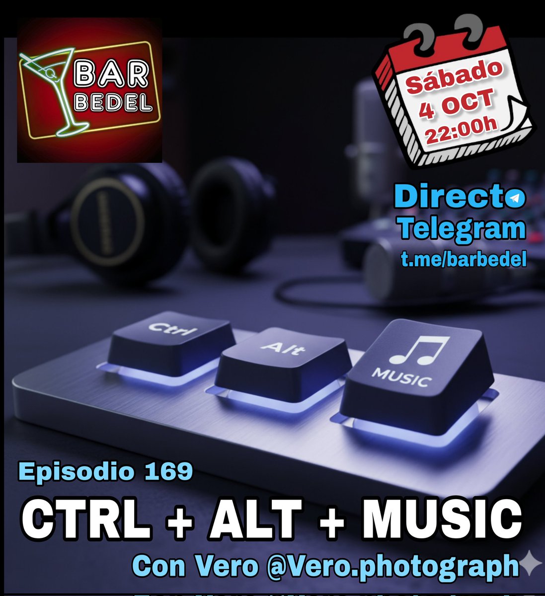 Querida clientela VIP. Tras 2 sábados con las persianas echadas, volvemos a nuestros directos con un programa muy Tecno. Con Vero repasaremos canciones variopintas relacionadas con tecnología, informática, internet, redes sociales y la IA que nos parió. A darle a la tecla.