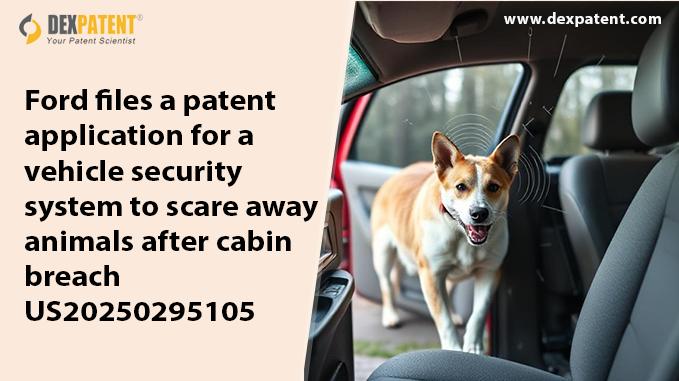 DexPatent's tweet photo. Ford files patent application for a vehicle security system to scare away animals after cabin breach, To read more patent news,
https://t.co/yZOZho3MYQ
.
.
.
#DexPatent #vehiclesecurity #scareanimals #Ford #patentapplications #PatentDesign https://t.co/ymnZo9XHMp