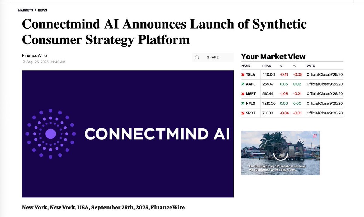 The word is out, our launch of Connectmind AI was announced in <a href="/BusinessInsider/">Business Insider</a> ✨ Synthetic consumers are no longer just an idea, they’re real, and they’re reshaping brand strategy. 

If you’d like to learn more, reach out to our Partnerships Team:
📩 partner@connectmind.ai

🔗