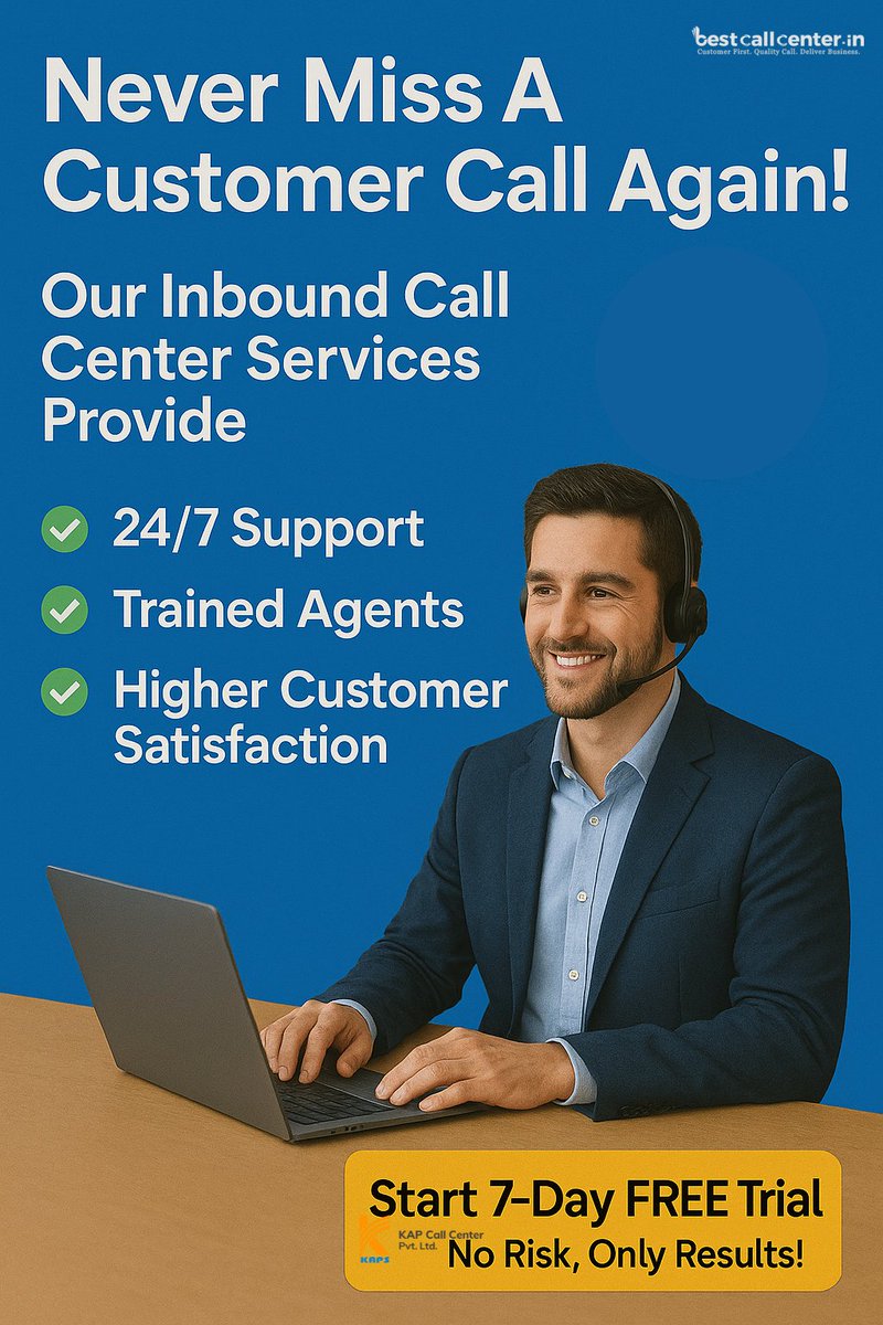 kapcallcenter's tweet photo. 📞 Never miss a customer call again!
Our Inbound Call Center Services https://t.co/BFgnG5SmFK provide 24/7 support &amp; higher customer satisfaction.

Try our 7-Day FREE Trial 

#InboundCalling #CustomerSupport #India #Phone #USGovernment #IdliKadai #Telegram https://t.co/mIoHw6T3DY