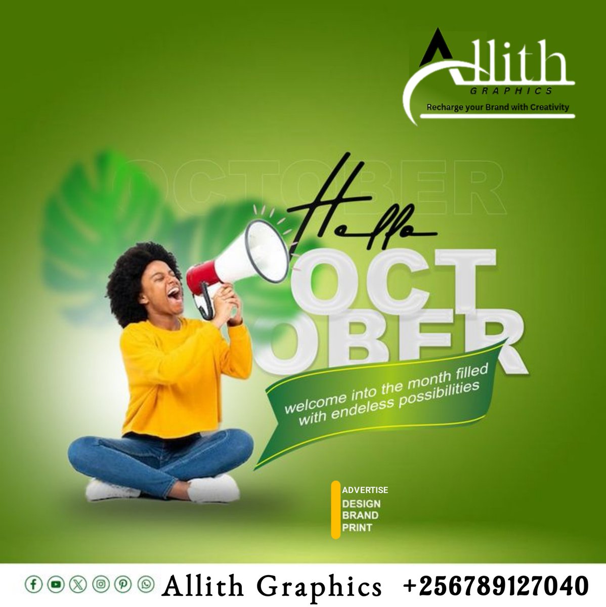 AllithGraphics's tweet image. ✨ New month. New designs. New opportunities.
With Allith Graphics, your brand gets the creativity it deserves. 🚀
📞 Call/WhatsApp: 0789127040
#RechargeYourBrandWithCreativity #HappyOctober #DesignThatSpeaks