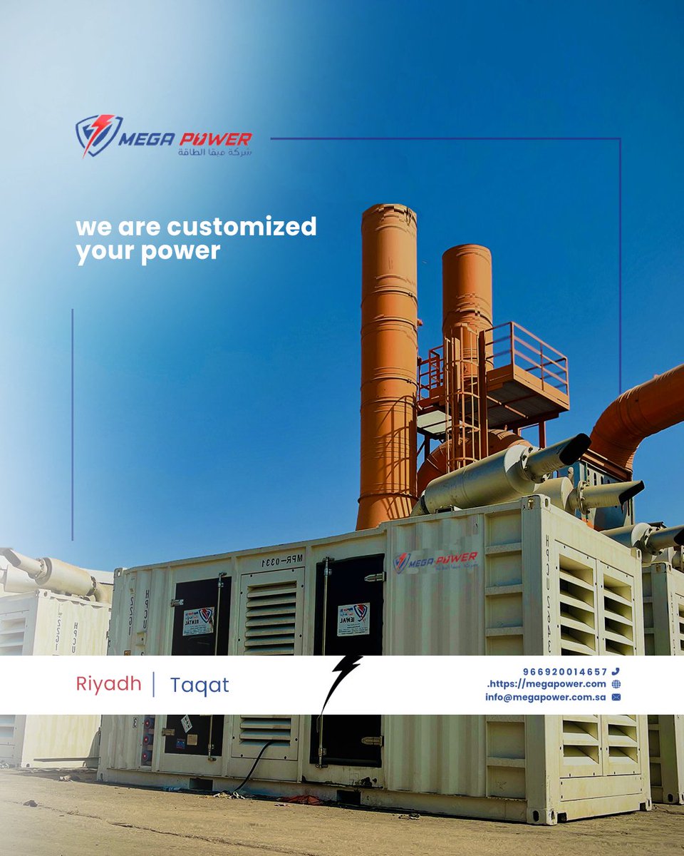 MegaPower31's tweet photo. Power you can rely on ⚡️
From construction sites to factories, events, and water treatment plants —
Mega Power delivers reliable energy solutions.

📞 +966920014657
#MegaPower #Energy #Generators #ReliablePower https://t.co/qaNW4YBa2t