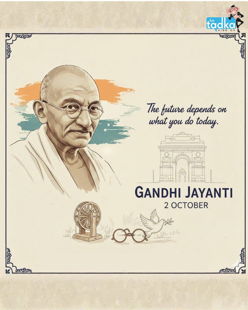 Remembering Mahatma Gandhi on his birth anniversary. His life taught us that truth, courage, and non-violence are the strongest forces in the world. Let's uphold the legacy.

#Gandhi #TruthAndNonviolence #IndianHistory #October2nd #GandhiQuotes #NeverForget #Bapu  #fmtadka