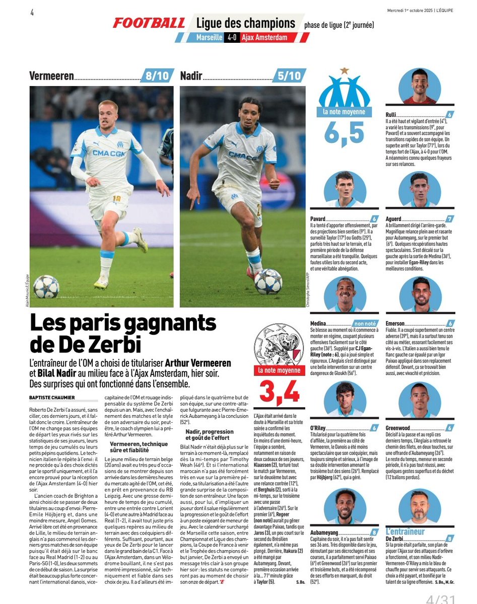 OM_Fada_'s tweet image. 🗞 Revue de presse - L&apos;équipe #TeamOM #OMAJAX